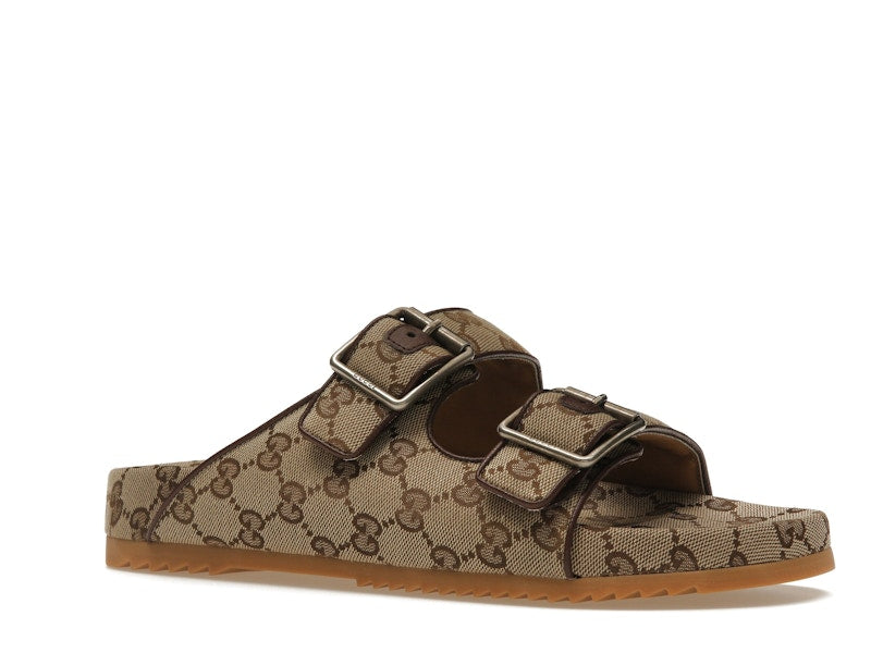 Gucci Strap Slide Sandal Beige Canvas