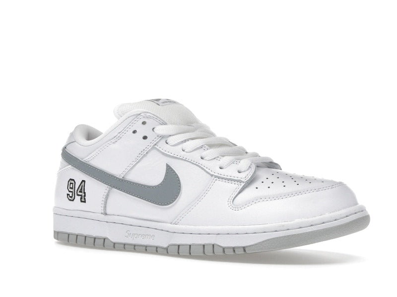 Nike SB Dunk Low Supreme 94 White Metallic Silver