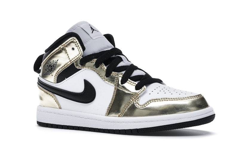 Jordan 1 Mid Metallic Gold Black White (PS)