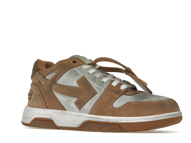OFF-WHITE Out Of Office "OOO" Low Tops Distressed Brown White