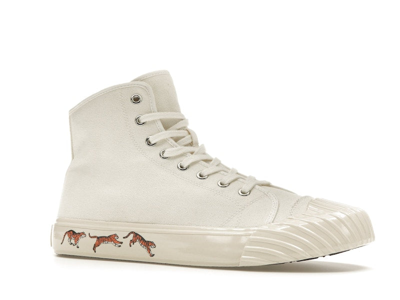 Kenzo School High Top Trainers Tiger Sole Off White