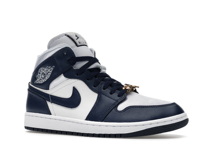 Jordan 1 Mid Football Grey White Midnight Navy (Women's)
