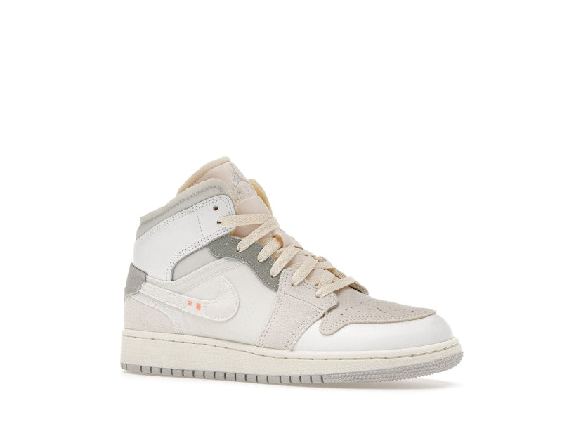 Jordan 1 Mid SE Craft Inside Out White Grey (GS)
