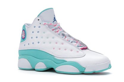 Jordan 13 Retro White Soar Green Pink (GS)