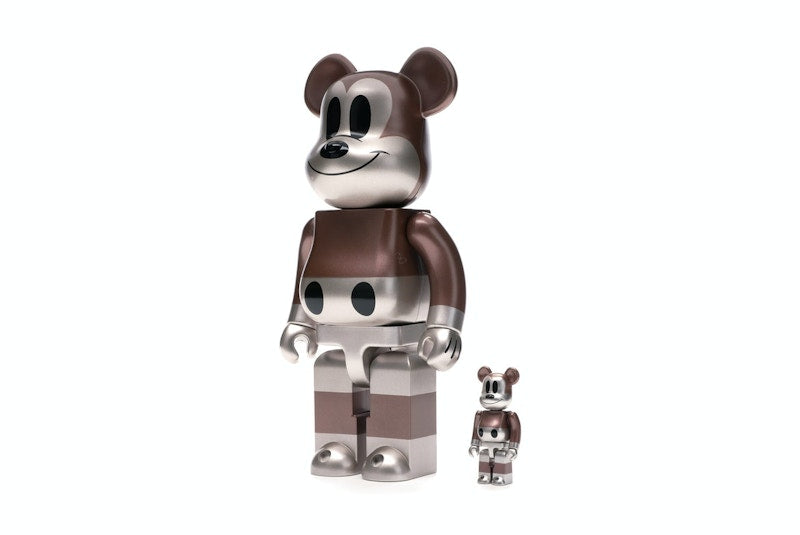 Bearbrick x Undefeated x Disney Mickey Mouse 90th Anniversary 100% & 400% Set Copper/Black