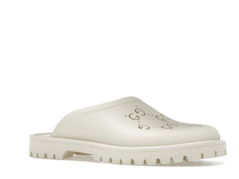 Gucci Slip-on Sandal Cut Out Monogram Mystic White