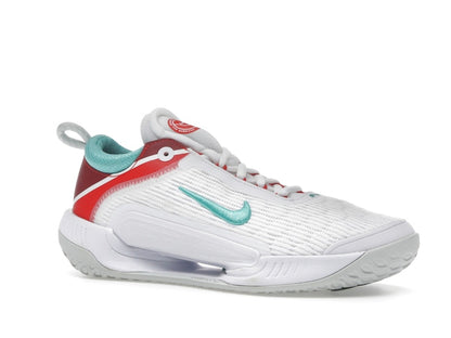 Nike Court Zoom NXT HC White Light Silver Habanero Red Washed Teal (Women's)