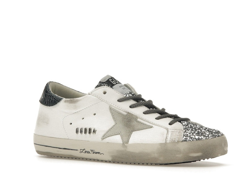 Golden Goose Super-Star Glitter Cream Silver (Women's)