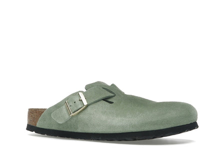 Birkenstock Boston Soft Footbed Suede Green Tea (Narrow Fit)