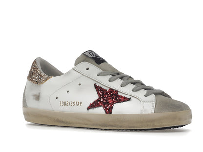 Golden Goose Super-Star White Red Glitter (Women's)
