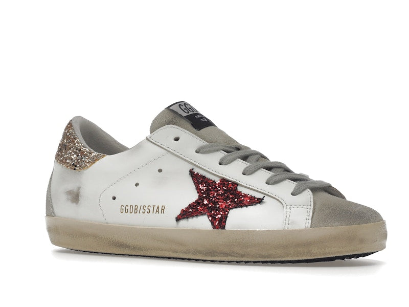 Golden Goose Super-Star White Red Glitter (Women's)