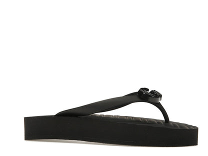 Gucci Chevron Thong Sandal Black Rubber