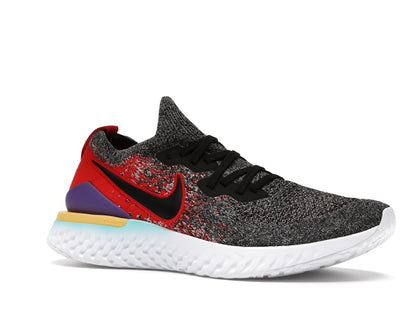 Nike Epic React Flyknit 2 Black Hyper Jade University Red