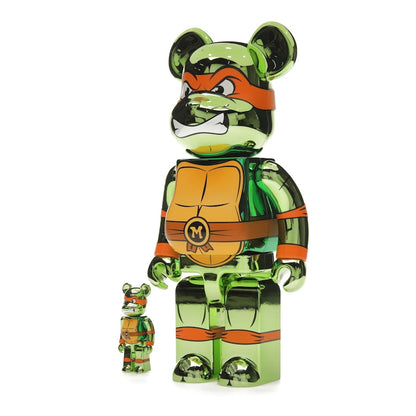 Bearbrick x Teenage Mutant Ninja Turtles Michelangelo 100% & 400% Set