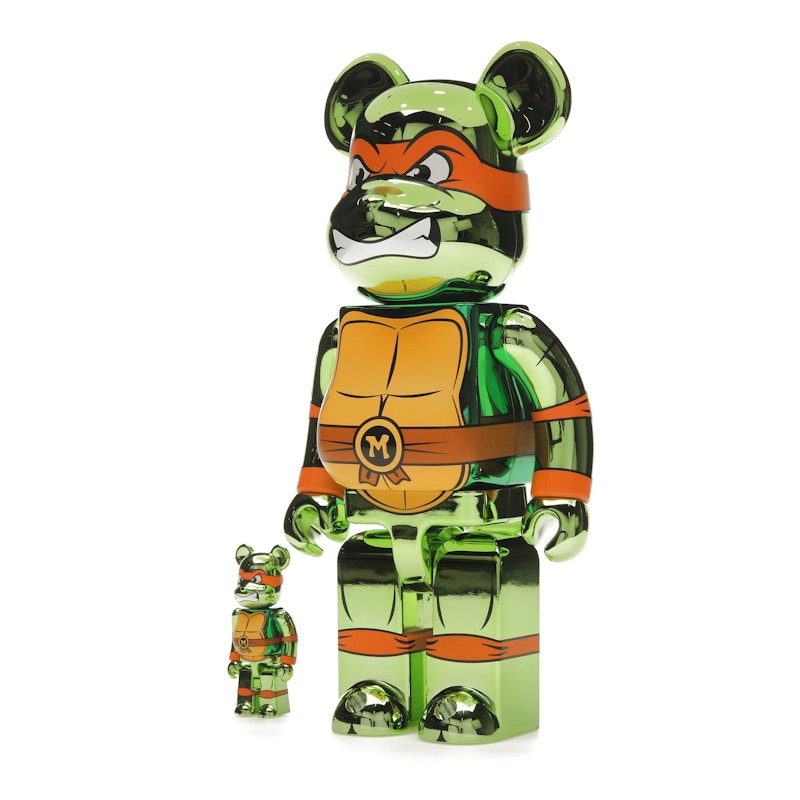 Bearbrick x Teenage Mutant Ninja Turtles Michelangelo 100% & 400% Set