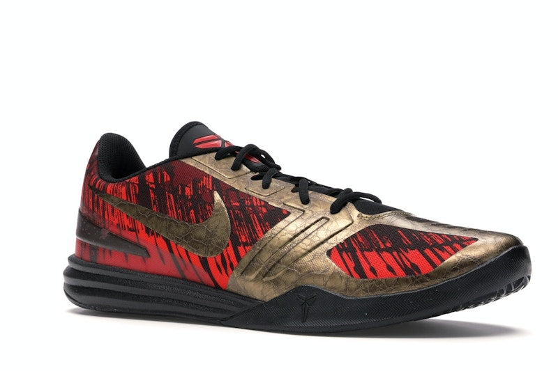 Nike KB Mentality Black Metallic Gold Chilling Red