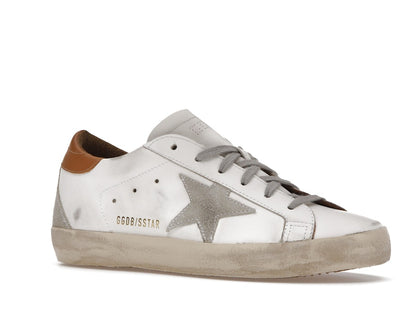 Golden Goose Super-Star White Vacchetta Tan Grey Suede Patch (Women's)