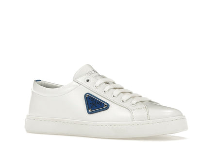 Prada Court Sneaker White Blue Leather (Women's)