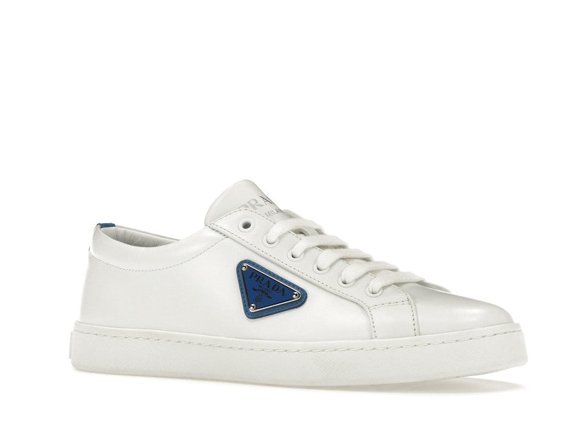 Prada Court Sneaker White Blue Leather (Women's)