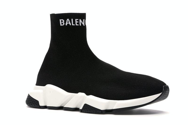 Balenciaga Speed Sock Slip-On Black White