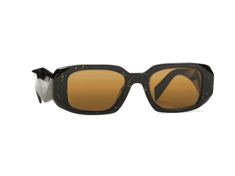 Prada Sunglasses PR 17WSF Black/Yellow Marble/Dark Brown (PR17WSF-19D01T-51)