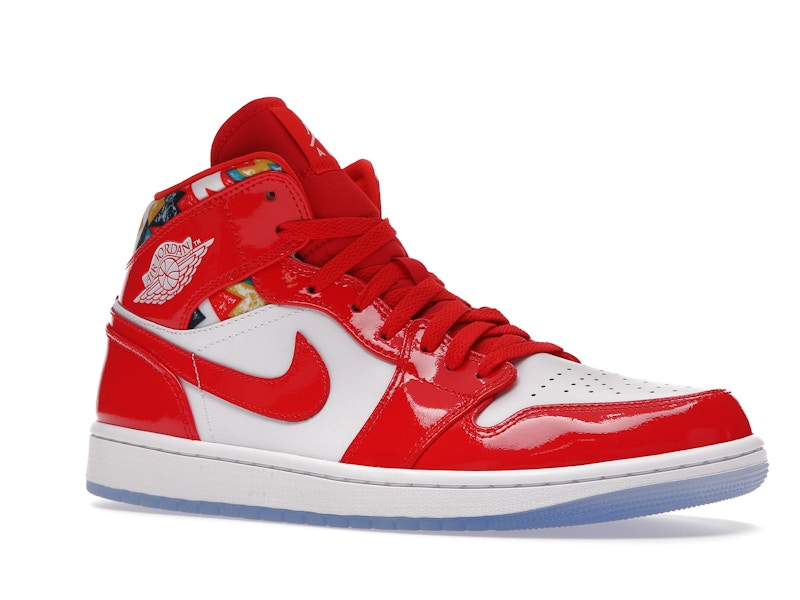 Jordan 1 Mid Barcelona Sweater Red Patent