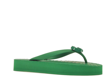 Gucci Chevron Thong Sandal Green Rubber