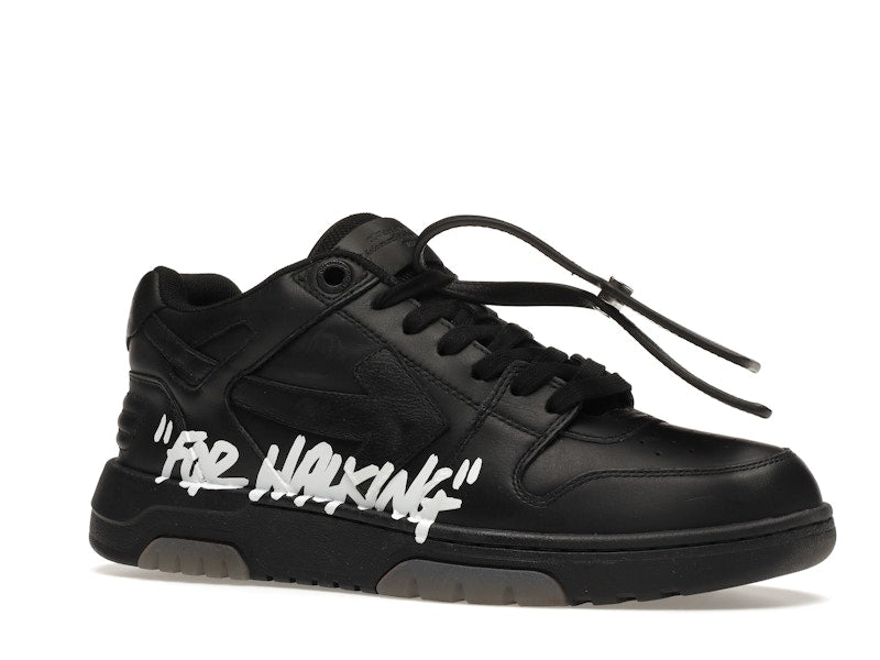 OFF-WHITE OOO Low Tops "For Walking" Black White