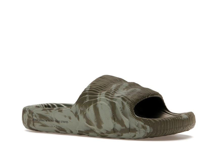 adidas Adilette 22 Slides Olive Strata Silver Green