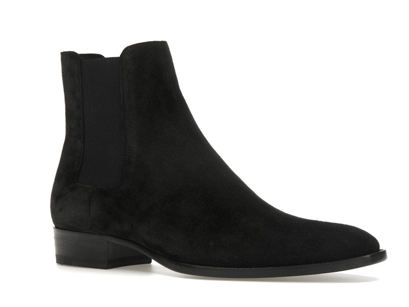 Saint Laurent Wyatt Chelsea Boot Black Suede