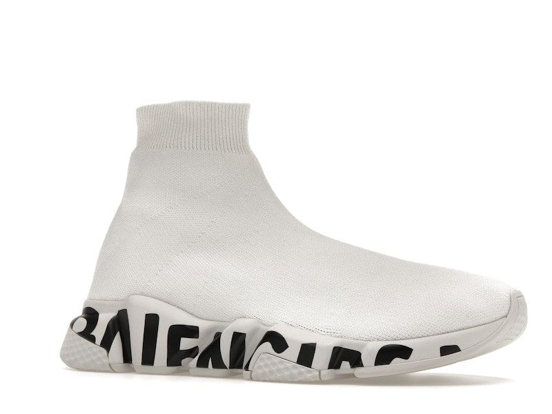 Balenciaga Speed Graffiti Trainers White Black