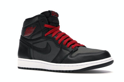 Jordan 1 Retro High Black Satin Gym Red