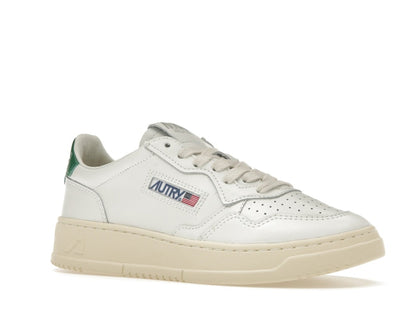 Autry Medalist Leather Low White Green (Women's)