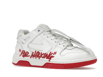 OFF-WHITE Out Of Office "OOO" Low Tops For Walking White White Red SS22