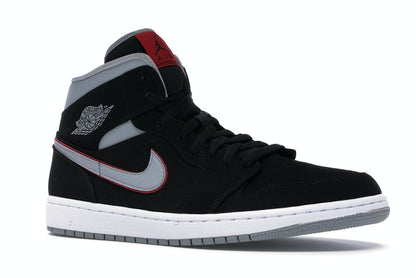 Jordan 1 Mid Black Particle Grey Gym Red