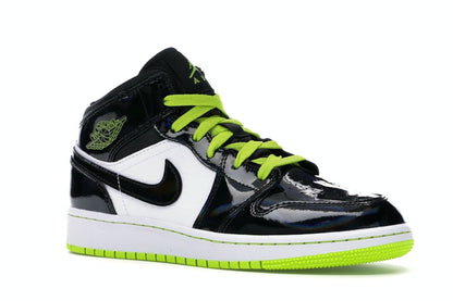 Jordan 1 Mid Black Cyber Mystic Green (GS)