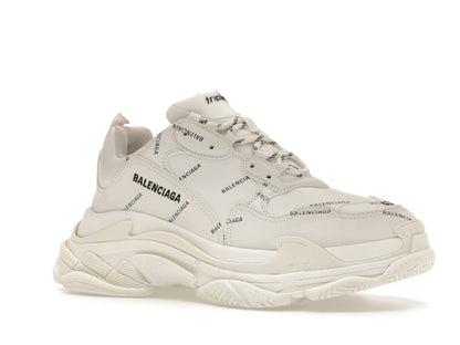 Balenciaga Triple S Allover Logo White