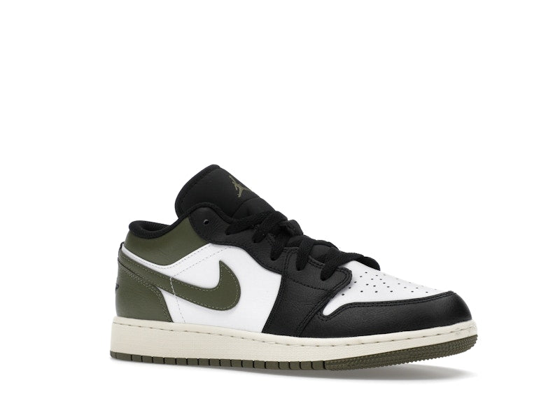 Jordan 1 Low Black Toe Medium Olive (GS)