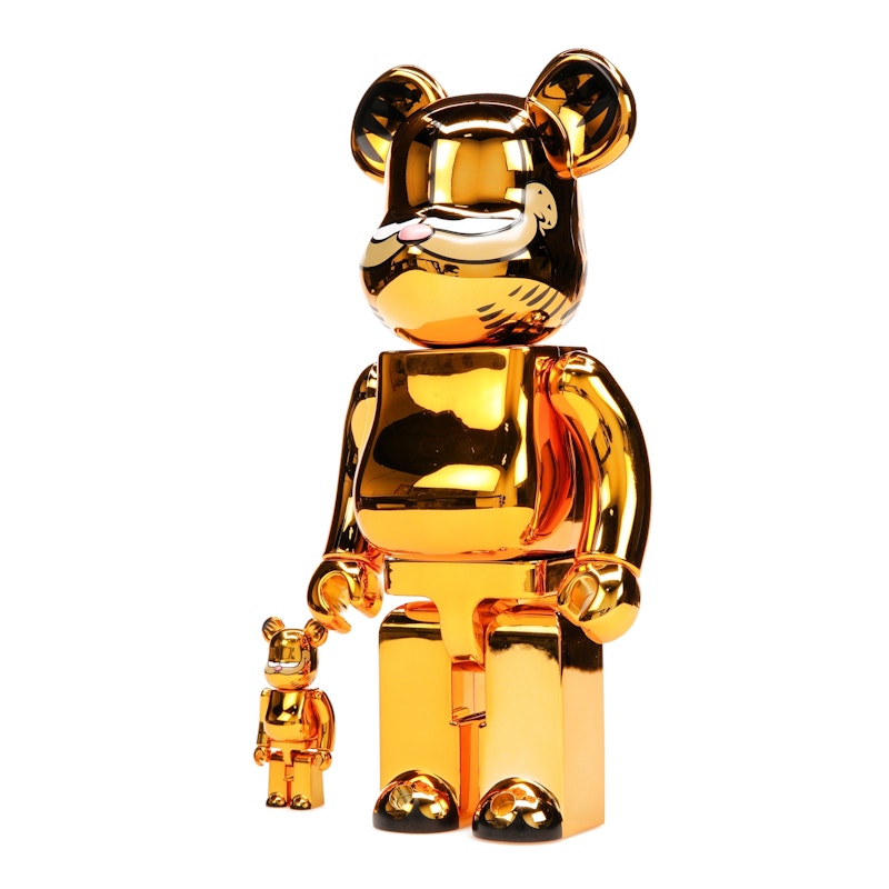 Bearbrick Garfield 100% & 400% Set Gold Chrome Ver.