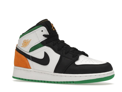 Jordan 1 Mid SE White Laser Orange Lucky Green (GS)