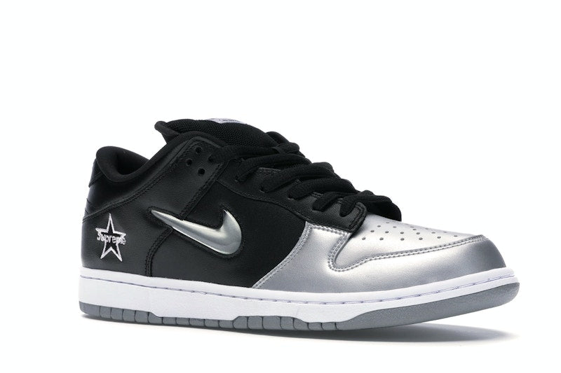 Nike SB Dunk Low Supreme Jewel Swoosh Silver