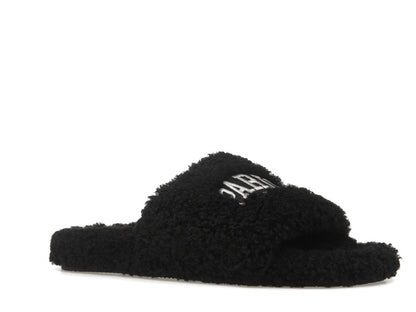 Balenciaga Paris Furry Slide Black