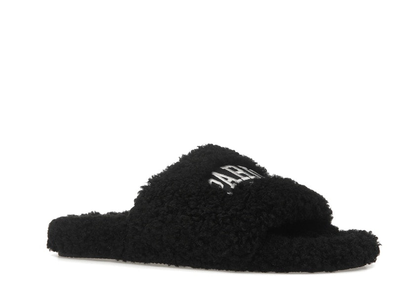 Balenciaga Paris Furry Slide Black