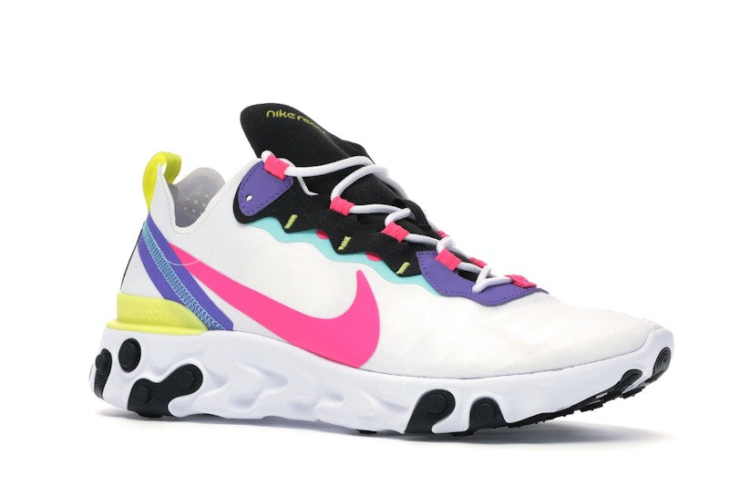Nike React Element 55 White Psychic Purple Hyper Pink
