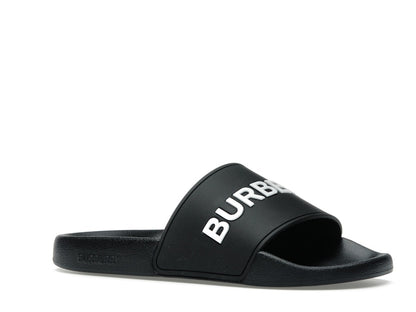 Burberry Logo Slides Black Optic White