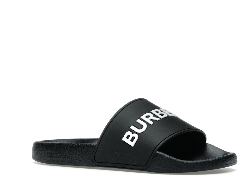 Burberry Logo Slides Black Optic White