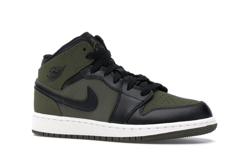 Jordan 1 Mid Olive Canvas Black (GS)