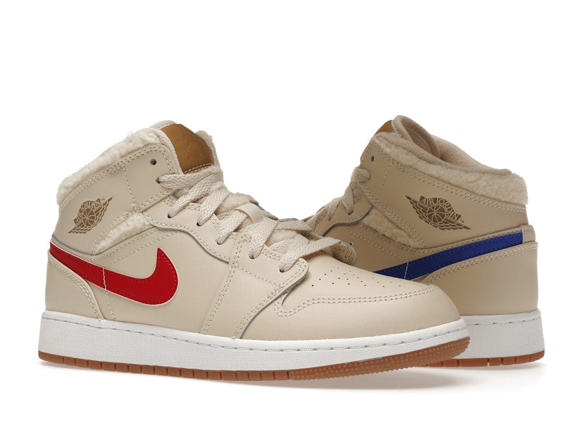 Jordan 1 Mid Utility Fleece Pearl White (GS)