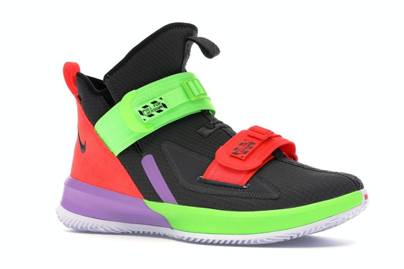 Nike LeBron Soldier 13 Thunder Grey Bright Crimson Electric Green