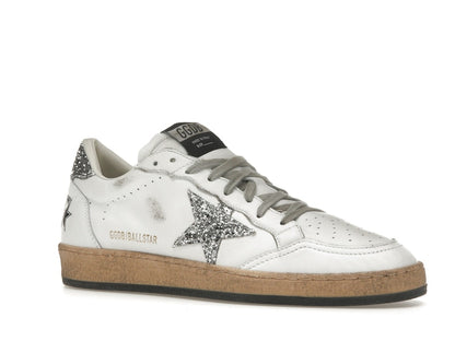 Golden Goose Ball Star White Silver Glitter (Women's)